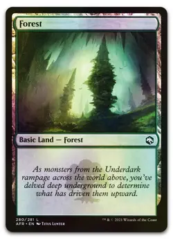 Forest (280) #280 (Foil) (LP) Forgotten Realms AFR Magic MTG - Image 1