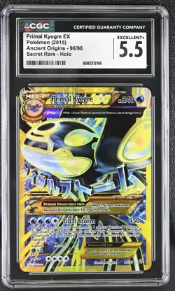 CGC 5.5 Primal Kyogre EX Ancient Origins 96/98 Secret Rare Holo Pokemon Card - Image 1