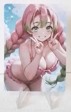 Mitsuri Kanroji Demon Slayer Anime Waifu Double Sided Trading Card - Image 1