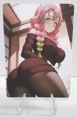 Mitsuri Kanroji Demon Slayer Anime Waifu Double Sided Trading Card - Image 1