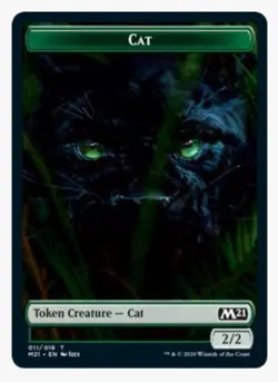 Angel Token \ Cat Token (FOIL) | MTG M21 | Double-Sided DS | Flying | NEW NM+ - Image 3