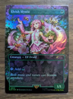 MTG Elvish Mystic (0805) Rainbow Foil Hatsune Miku Secret Lair Drop NM - Image 1