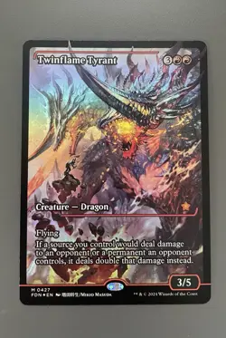 Twinflame Tyrant 0427 - Foil - Showcase English Foundations MTG - Image 1