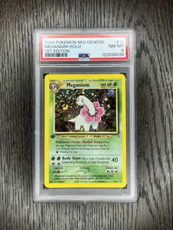 Meganium PSA 8 Pokemon WOTC 2000 Neo Genesis 1st Edition #10/111 Holo Swirl - Image 3