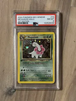 Meganium PSA 8 Pokemon WOTC 2000 Neo Genesis 1st Edition #10/111 Holo Swirl - Image 4