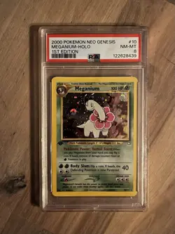 Meganium PSA 8 Pokemon WOTC 2000 Neo Genesis 1st Edition #10/111 Holo Swirl - Image 5