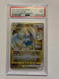 Pokemon Lugia VSTAR Secret Rare Holo 211/195 Silver Tempest PSA 9 280 HP - Image 1