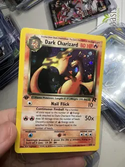 SWIRL 1ST EDITION 2000 Team Rocket Dark Charizard 4/82 Holo Foil Rare Pokemon - Image 3