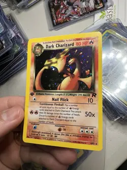 SWIRL 1ST EDITION 2000 Team Rocket Dark Charizard 4/82 Holo Foil Rare Pokemon - Image 4