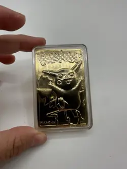 Pokemon 23K Gold Plated Pikachu Card 1999 Burger King Promo w/ Case - Image 1