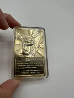 Pokemon 23K Gold Plated Pikachu Card 1999 Burger King Promo w/ Case - Image 2