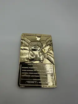 Pokemon 23K Gold Plated Pikachu Card 1999 Burger King Promo w/ Case - Image 4