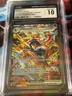 2024 POKEMON TWILIGHT MASQUERADE 214/167 GRENINJA EX CGC 10 GEM MINT - Image 1