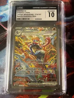2024 POKEMON TWILIGHT MASQUERADE 214/167 GRENINJA EX CGC 10 GEM MINT - Image 2