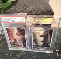 151 Set Pokemon S&V 151 Charmander #168 PSA 9 and Charmeleon #169 Set Beckett 8 - Image 1