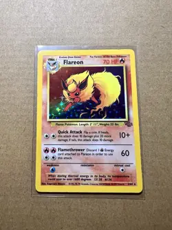 Pokemon TCG Flareon Jungle 3/64 Holo Unlimited Holo Rare - Image 1