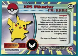 Pokemon 2000 Topps Chrome #25 Pikachu - Image 3