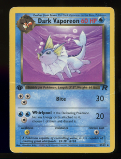 Dark Vaporeon 1st Edition 45/82 Team Rocket Non-Holo | Vintage WOTC 1999 Pokemon - Image 2