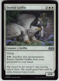 MTG Dutiful Griffin 11 Wilds of Eldraine U Foil NM - Image 1