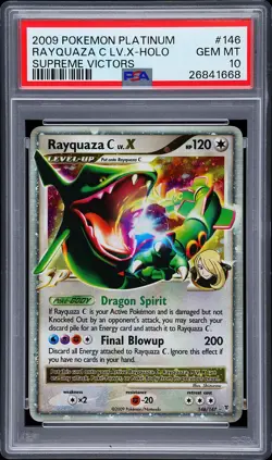 2009 POKEMON PLATINUM SUPREME VICTORS #146 RAYQUAZA C LV.X-HOLO PSA 10 - Image 1