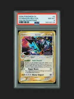 *New Cert* 2006 POKEMON EX HOLON PHANTOMS #8 GYARADOS-REVERSE FOIL PSA 8 - Image 1