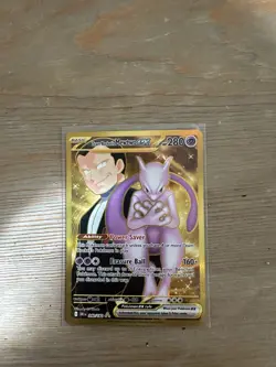 Pokemon Team Rocket's Mewtwo ex 240/182 Hyper Rare Holo EX 280HP Sv10 - Image 3