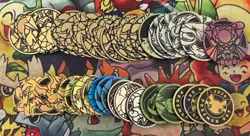 Lot of 38 Official Pokemon TCG Coins - Image 1