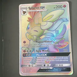 Pokemon Sylveon GX Full Art Secret Rare Holo Sm-Guardians Rising 158/145 - Image 1