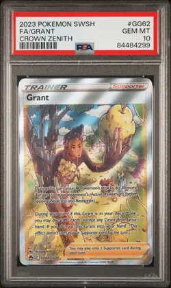 2023 POKEMON SWORD & SHIELD CROWN ZENITH #GG62 FULL ART/GRANT PSA 10 - Image 1