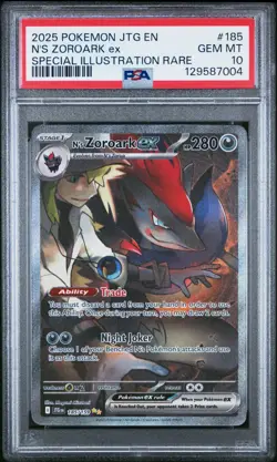 2025 POKEMON JTG EN-JOURNEY TOGETHER #185 N'S ZOROARK EX PSA 10 - Image 1