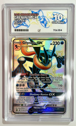 Pokemon Greninja GX TCG Sun Moon Hidden Fates SV56 ACE 10 Perfect Sub-grades - Image 1
