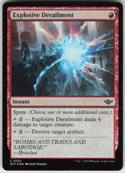 MTG Explosive Derailment 122 Outlaws of Thunder Junction C Foil NM - Image 1