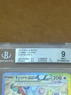 ERROR LABEL!! Pokemon SV Prismatic Evolutions PRE EN Eevee ex #167/131 BGS 9 - Image 2