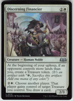 MTG Discerning Financier 10 Wilds of Eldraine U Foil NM - Image 1