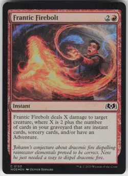 MTG Frantic Firebolt 130 Wilds of Eldraine C Foil NM - Image 1