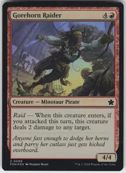MTG Gorehorn Raider 89 Foundations C Foil NM - Image 1