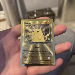 Pikachu 58/102 Gold Metal Promo Pokemon Card 2021 25th Celebrations UPC - LP/NM - Image 2