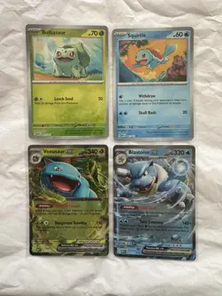 Pokemon 151 Blooming Waters Promos Blastoise/Venusaur/Squirtle/Bulbasaur-4 Cards - Image 1