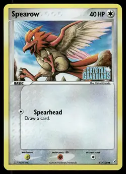 Pokemon Cards Spearow 61/100 Reverse Holo STAMPED Crystal Guardians Common LP *3 - Image 1