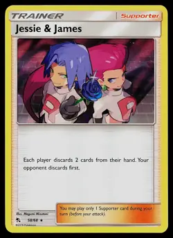 Pokemon Card - Jessie & James Hidden Fates 58/68 Holo Rare - Image 1