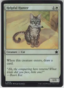 MTG Helpful Hunter 16 Foundations C Foil NM - Image 1