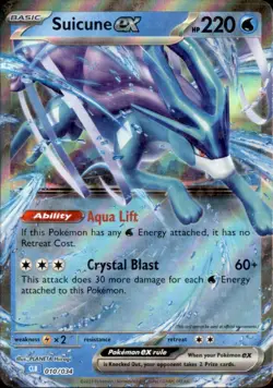 Suicune ex 010/034 Holo Classic Collection Trading Card Game Classic Pokemon NM - Image 1