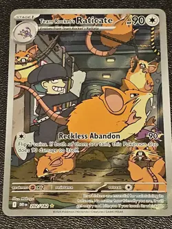 Pokemon TCG Team Rockets Raticate IR Card 202/182 Destined Rivals - Image 1