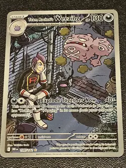 Pokemon TCG Team Rockets Weezing Illustration Rare Card 199/182 Destined Rivals - Image 1