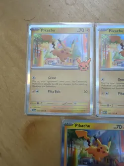 Pokemon Card PIKACHU 062/193 Trick or Trade 2023 Halloween Stamp Holo LOT of 5 - Image 2