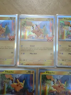 Pokemon Card PIKACHU 062/193 Trick or Trade 2023 Halloween Stamp Holo LOT of 5 - Image 3