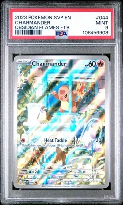 2023 Charmander 044 Scarlet & Violet Obsidian Flames ETB Promo Card PSA 9 - Image 3