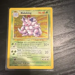 Pokemon Nidoking 11/102 Base Set Holo Rare 1999-2000 Wizards English Card MP/HP - Image 1