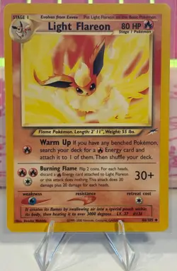 2002 POKEMON NEO DESTINY LIGHT FLAREON 46/105 NON HOLO UNLIMITED UNCOMMON MP - Image 1