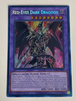 Yugioh Red-Eyes Dark Dragoon - 1st Edition Secret Rare LP - Free Holo Card - Image 1